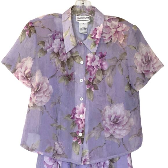 VTG Karin Stevens Dress Set 10 Maxi Sheer Floral Chiffon Ethereal Fairy Wedding - Picture 3 of 15